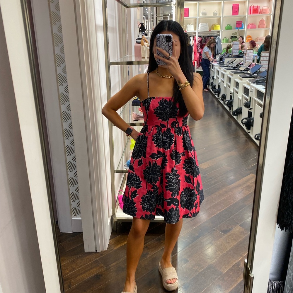 Floral Pink and Black Kate Spade Dress